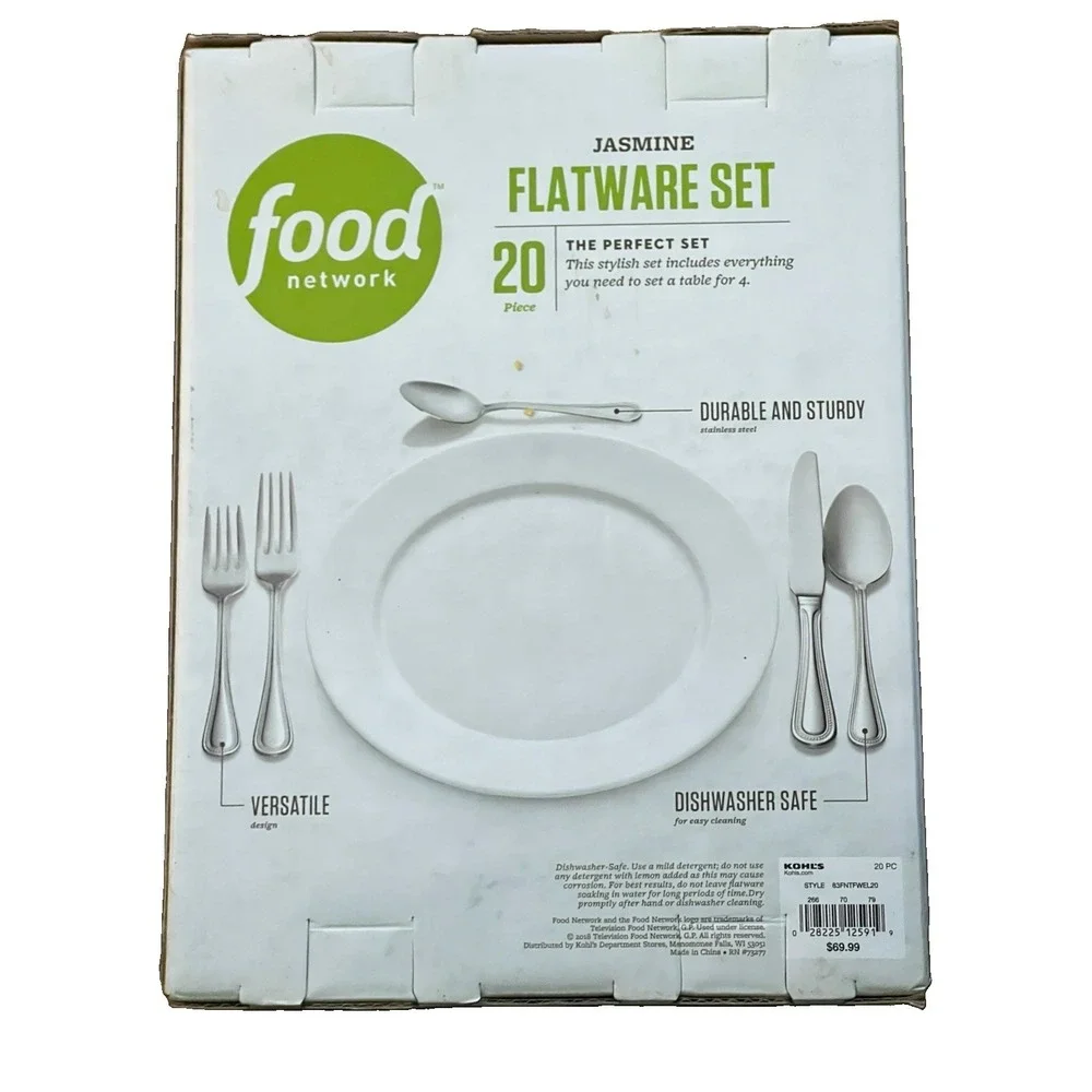 Food Network Jasmine 20 Piece Flatware Set Service for 4 Stainless Steel NIB